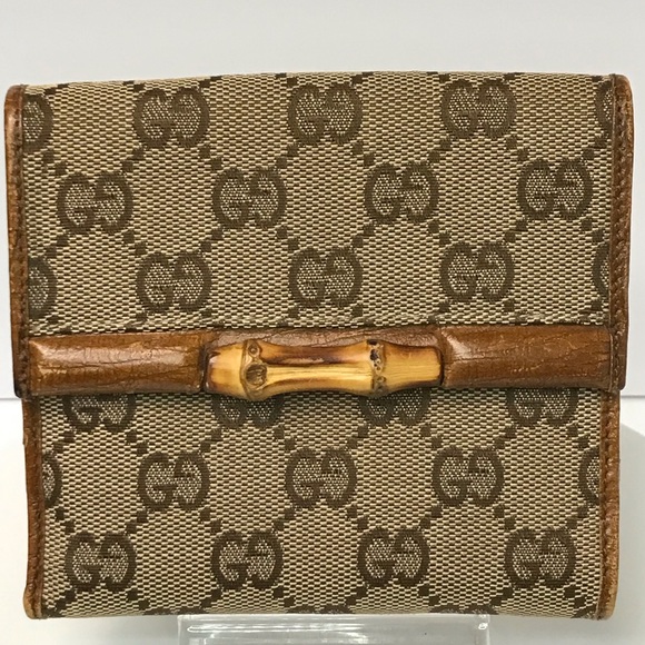 GUCCI Bamboo Canvas/Leather Bifold Wallet ππ₯ - Picture 8 of 17